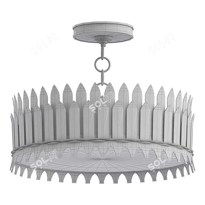 Suzanne Kasler Leslie 16" Semi-Flush: Elegant Lighting Solution 3D model image 2