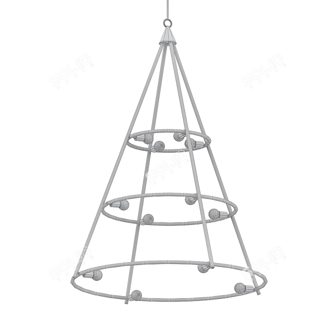 Elegant Porís Pendant Light 3D model image 2