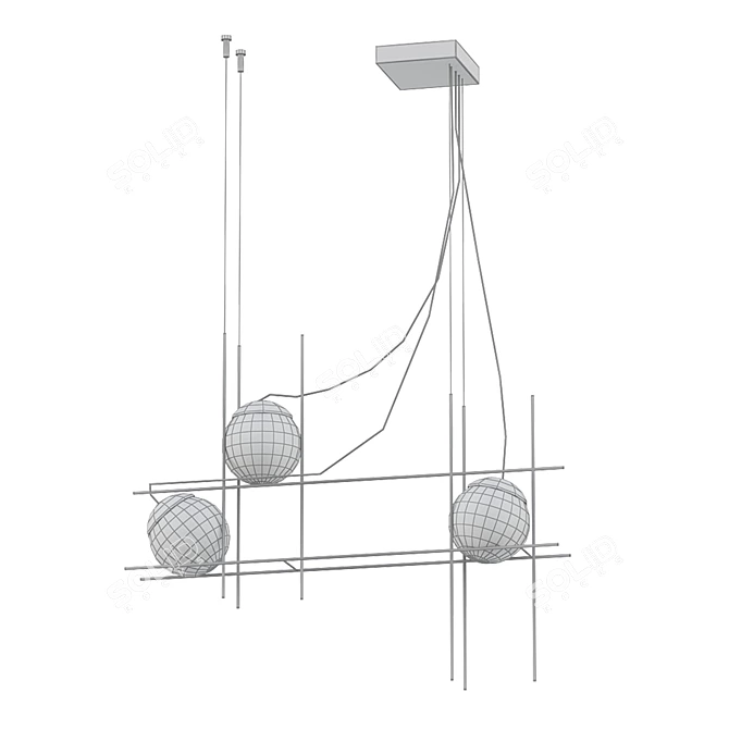 Elegant Suspension Lamp: Plot Frame 3D model image 2