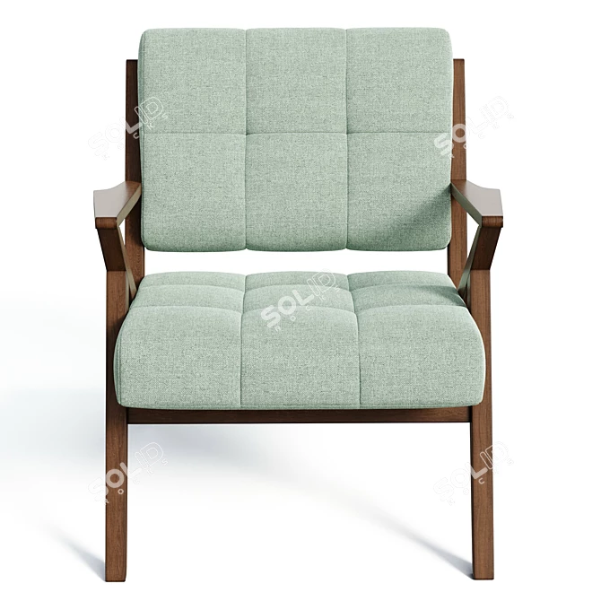 Mid-Century-Inspired Tufted Armchair 3D model image 2