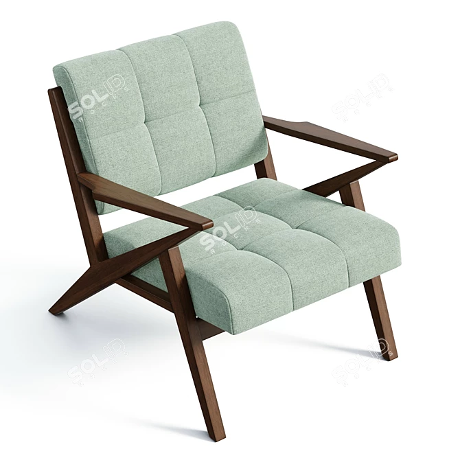 Mid-Century-Inspired Tufted Armchair 3D model image 5