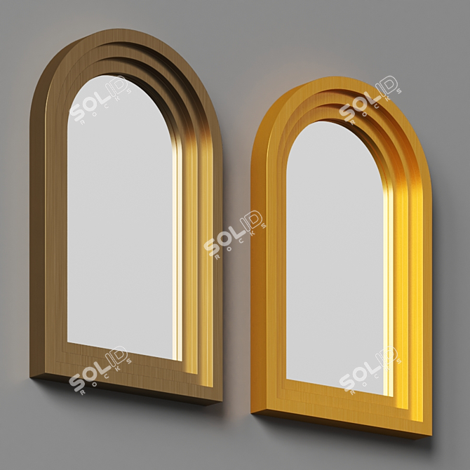 Steel Satin Arch Mirror - 1321x813x102mm 3D model image 2