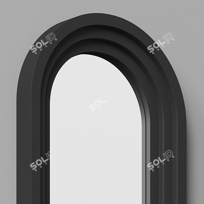 Steel Satin Arch Mirror - 1321x813x102mm 3D model image 3