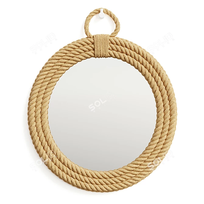 Nautical Woven Fiber Mirror 3D model image 2