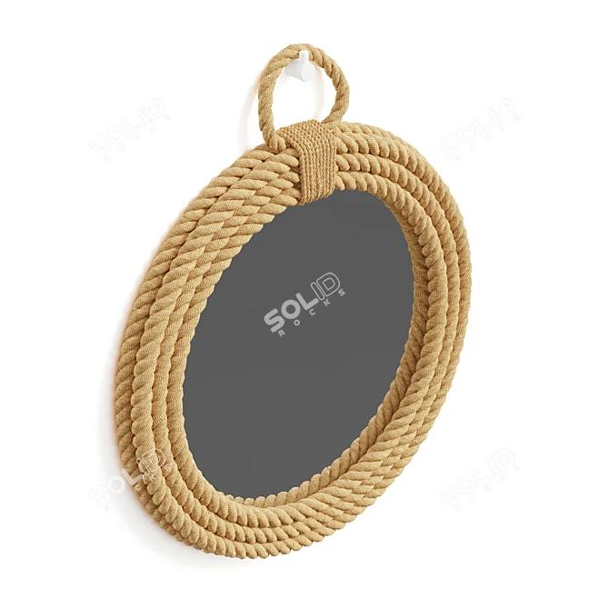 Nautical Woven Fiber Mirror 3D model image 3