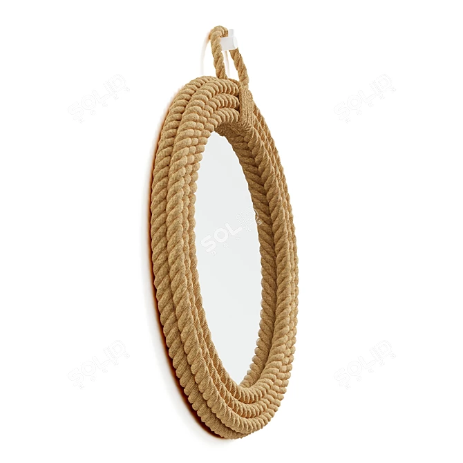 Nautical Woven Fiber Mirror 3D model image 4