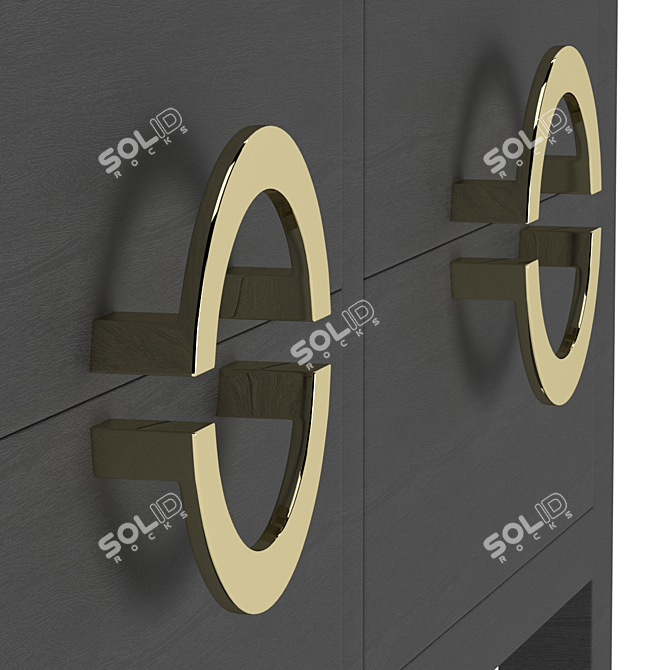 Black Console Chest of Drawers 3D model image 4