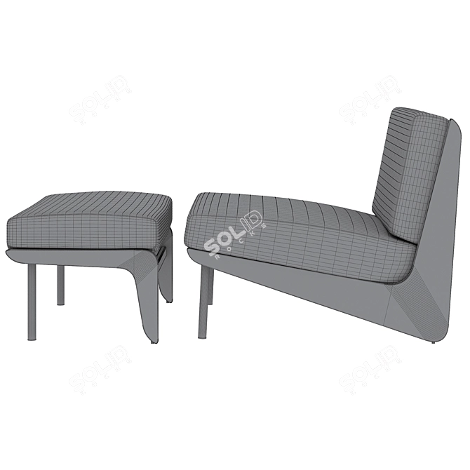 Kinney Teak Outdoor Furniture Set 3D model image 6