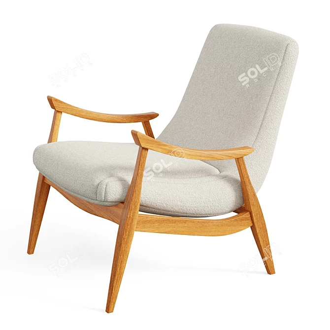 Cozy Shearling Marni Chair 3D model image 2