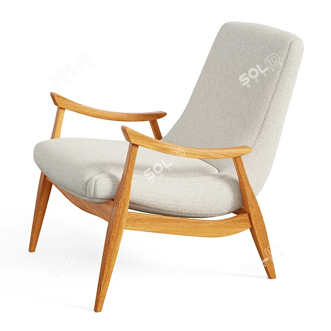 Cozy Shearling Marni Chair 3D model image 4