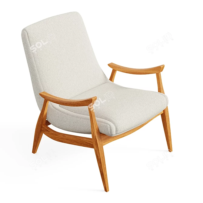 Cozy Shearling Marni Chair 3D model image 5