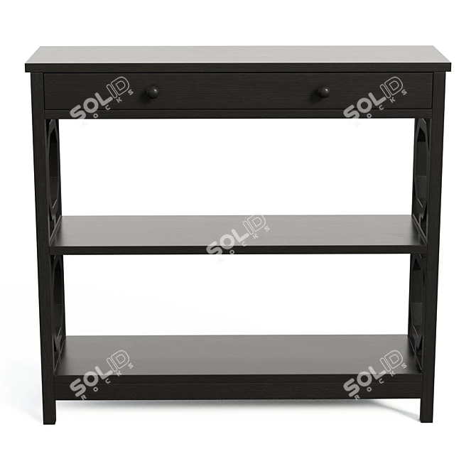 Minimalist Wood Console Table 3D model image 2