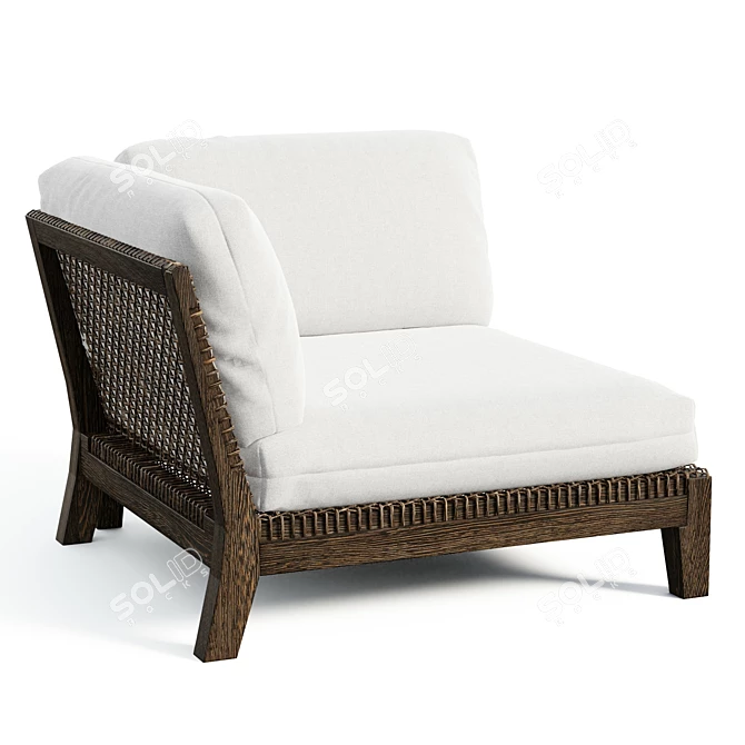 Sunbrella Woven Corner Chair 3D model image 1