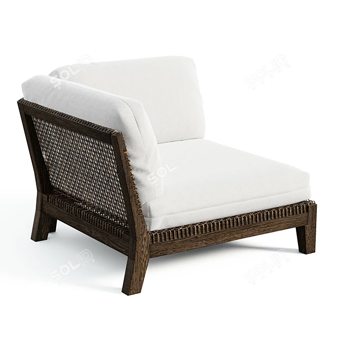 Sunbrella Woven Corner Chair 3D model image 3