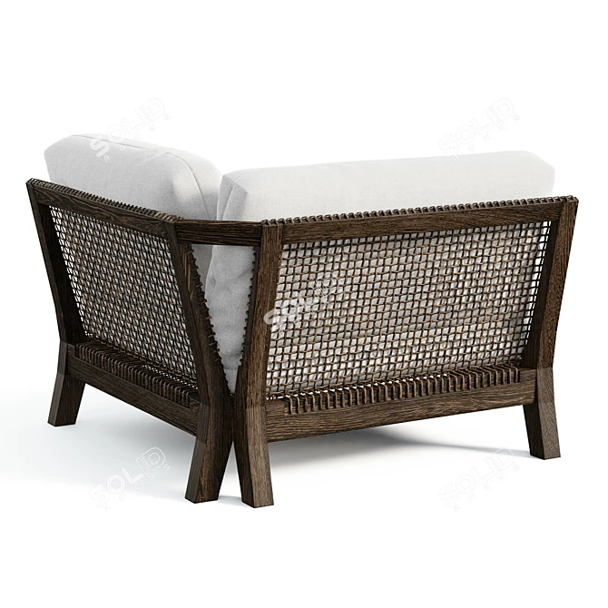 Sunbrella Woven Corner Chair 3D model image 4