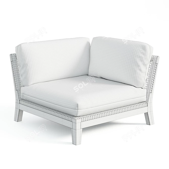 Sunbrella Woven Corner Chair 3D model image 6