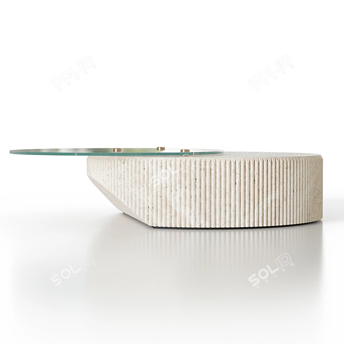 Elegant Marble Glass Coffee Table 3D model image 3