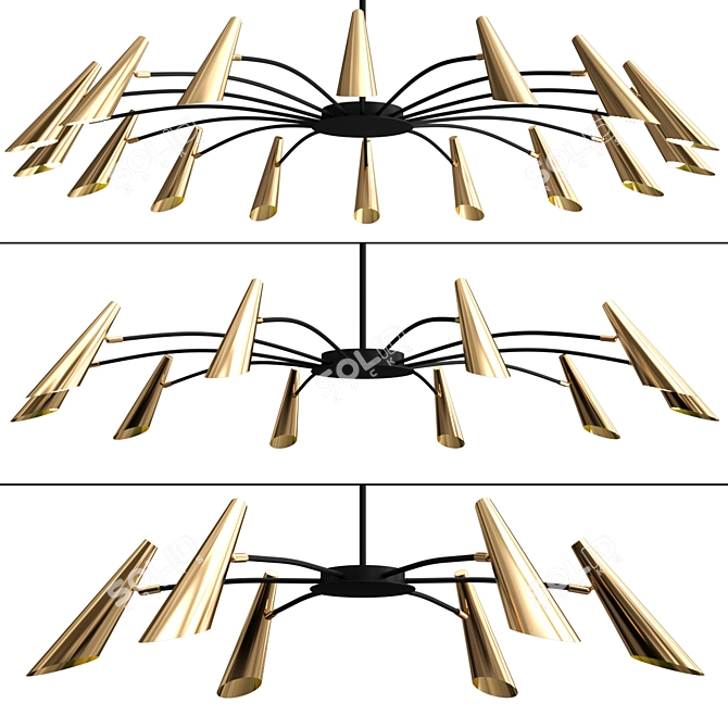 Sophisticated Swivel Shade Chandelier 3D model image 1