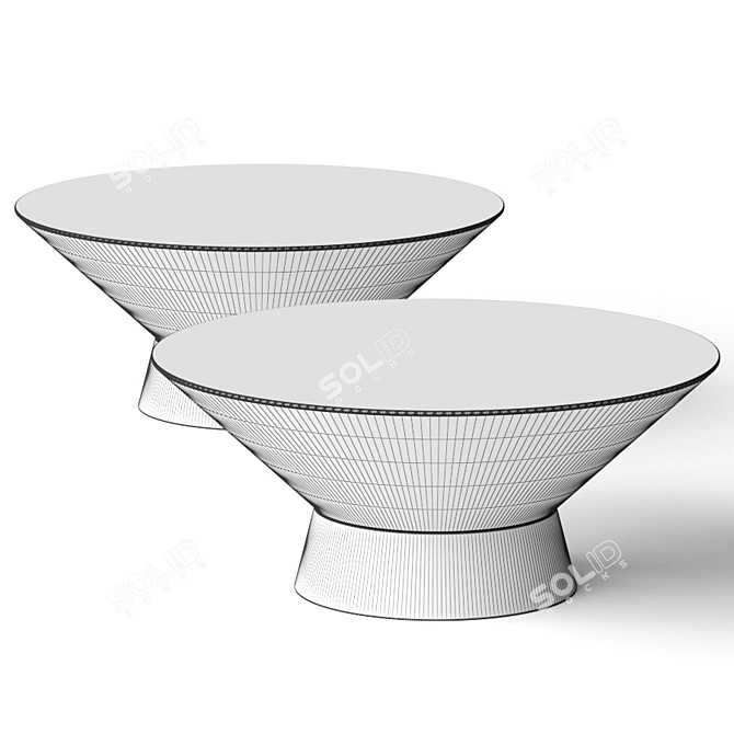 Elegant Beckham Cocktail Coffee Table 3D model image 2