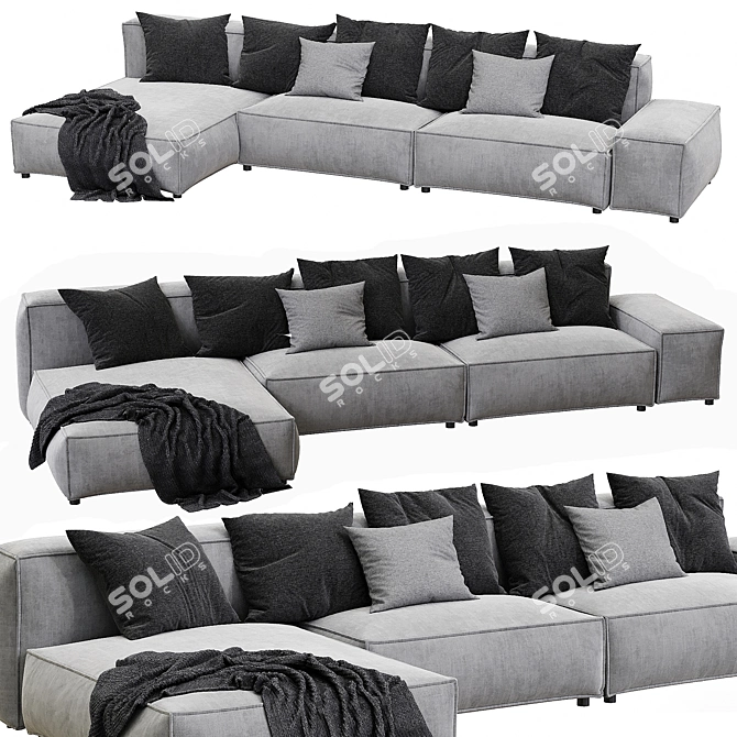 Contemporary NEOWALL Modular Sofa 3D model image 1