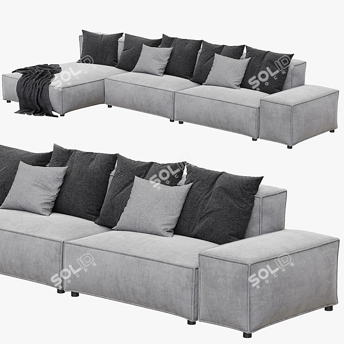 Contemporary NEOWALL Modular Sofa 3D model image 4