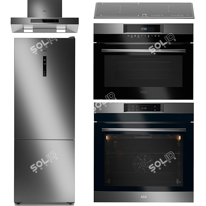 Essential AEG Kitchen Appliances Set 3D model image 1