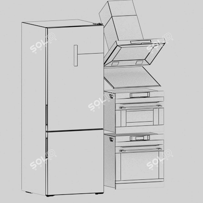 Essential AEG Kitchen Appliances Set 3D model image 6