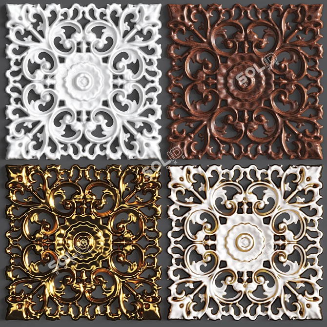 Elegant Decorative Plaster 3D model image 1