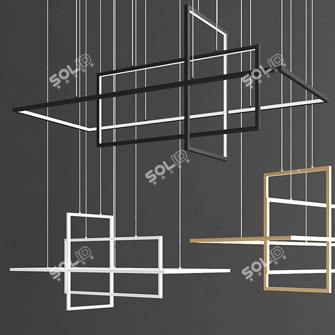 Modern LED Hanging Lamp 3D model image 2