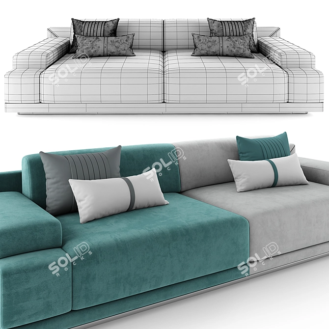 Mnoxet Design Sofa 006: Stylishly Designed and Highly Detailed 3D model image 6