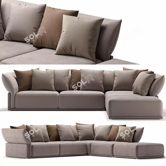 Cloud Modular Sofa: Flexible Comfort for Modern Living 3D model image 1