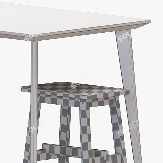 Stylish LISABO Table & Chairs 3D model image 7