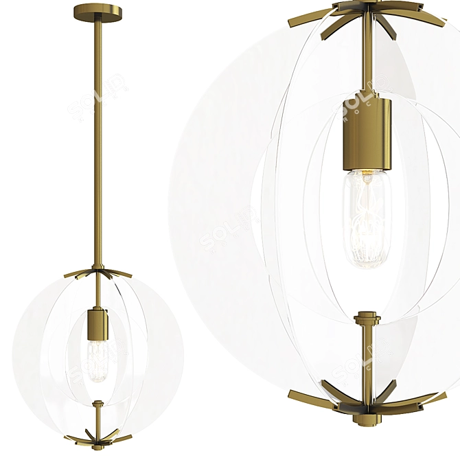 Elegant Latitude Pendant Light 3D model image 1