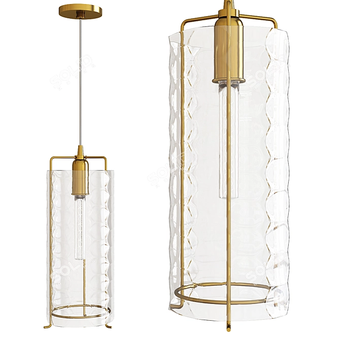 Elegant Ice Pendant Light 3D model image 1