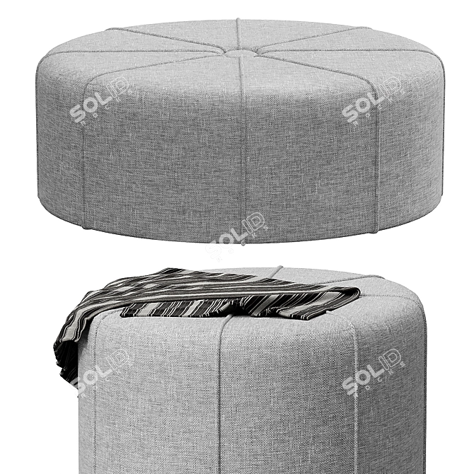 Elegant Ferris Oval Ottoman 3D model image 2