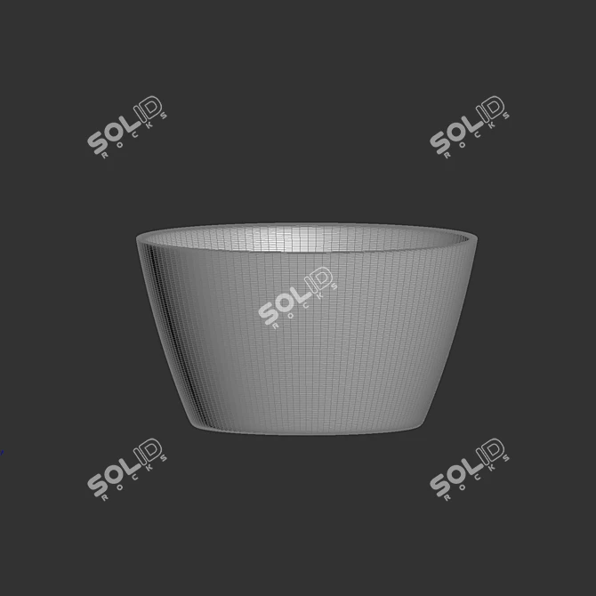 Concrete Bowl Planter 3D model image 3