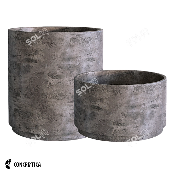 Cylinder XL Concrete Planters Collection 3D model image 1