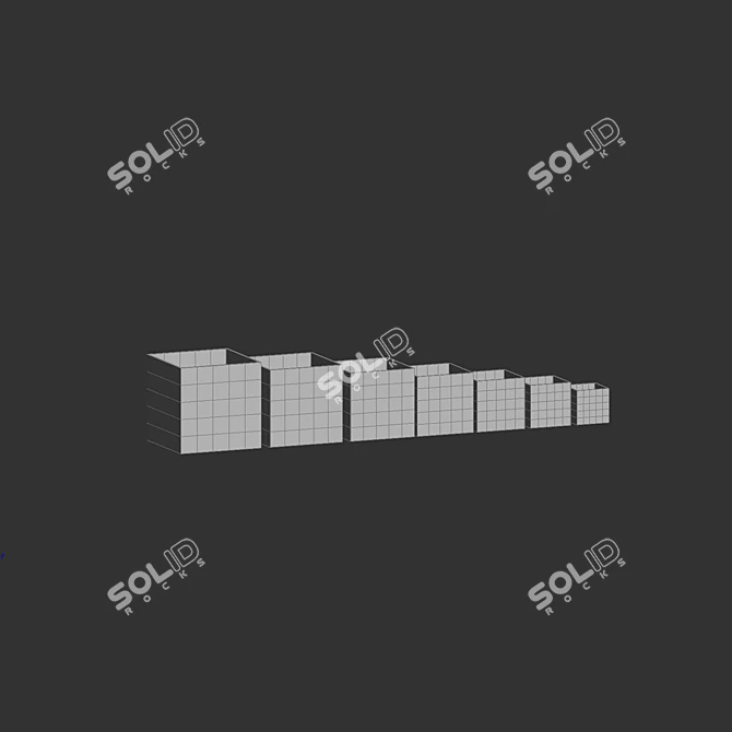 Cube Concrete Planters: Stylish and Durable 3D model image 3