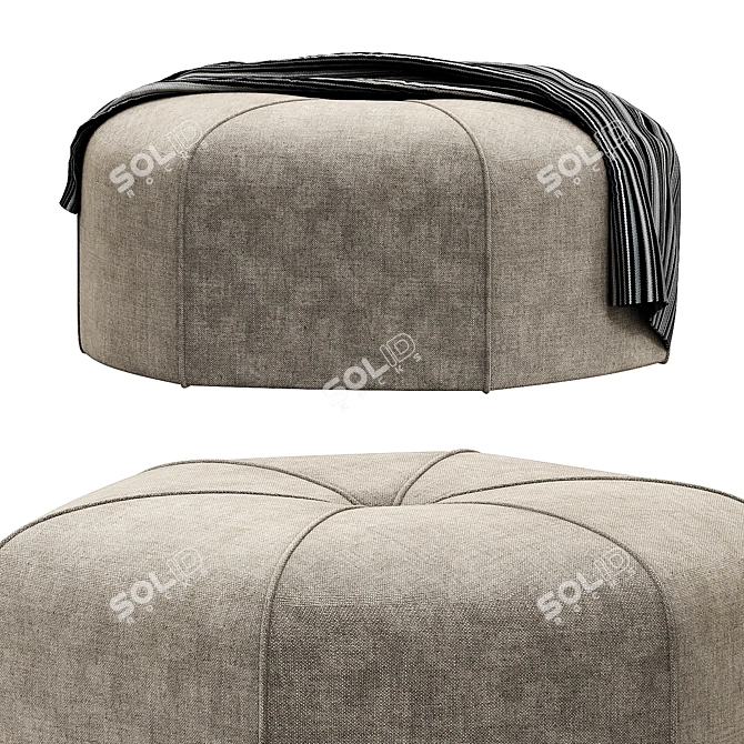 Elegant Kingsley Pouf by Selva 3D model image 1