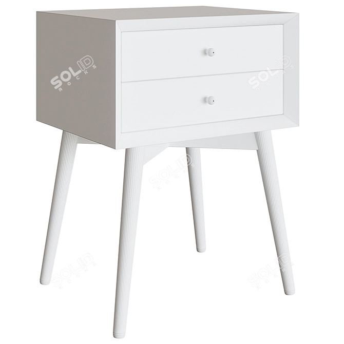 Elegant Woodsoft Bedside Table 3D model image 2