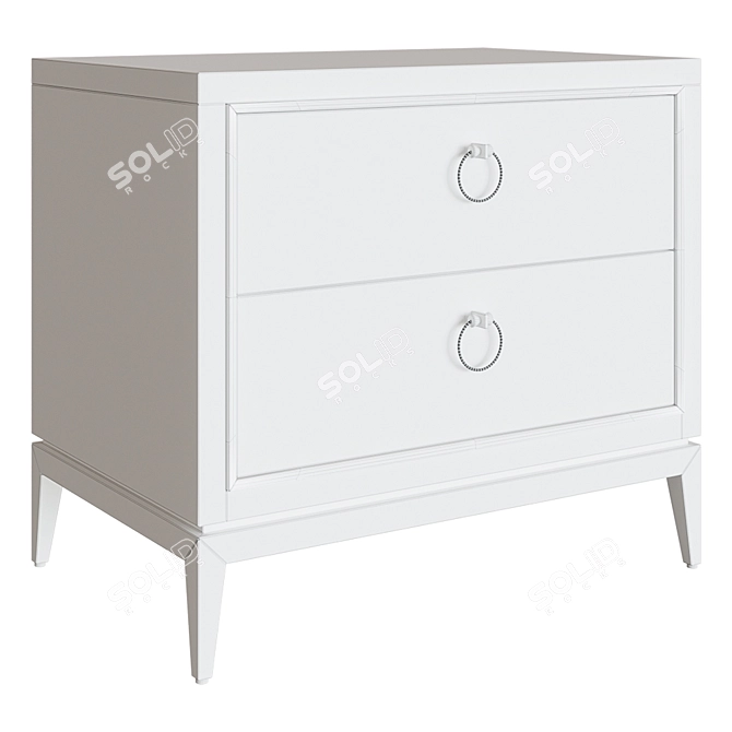 Elegant White Bedside Table 3D model image 2