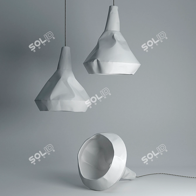 Minted Paper Ceramic Lamp 3D model image 4