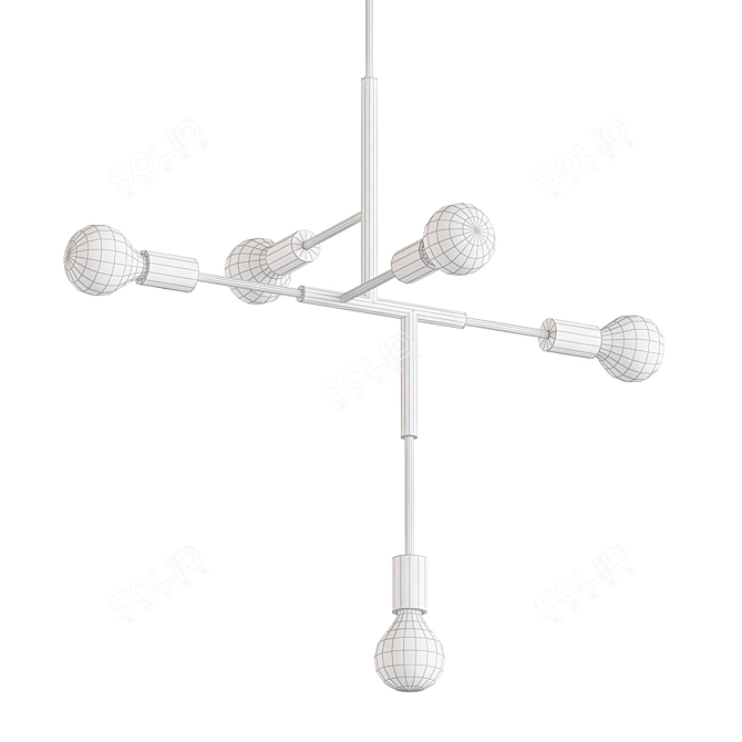 Atomium: Modern Black Metal Chandelier 3D model image 2