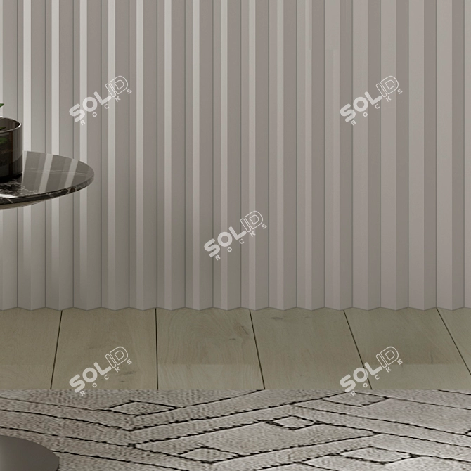 Zigzag-Big 3D Panel: Modern Gypsum Design 3D model image 4