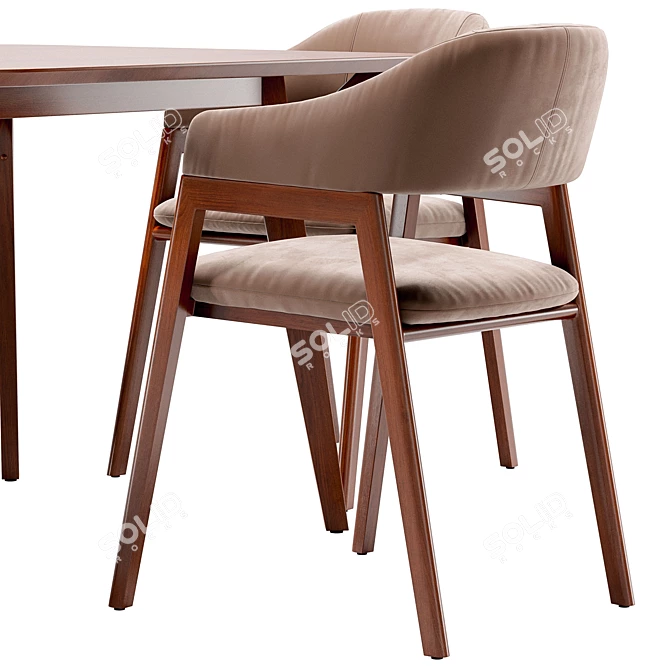 Modern Angel Cerda Dining Chair and Terong Table Set 3D model image 5