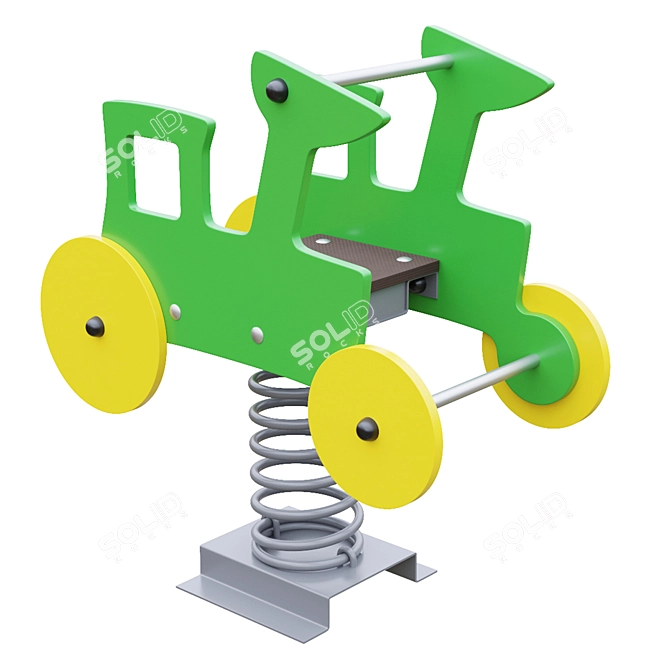 Spring Rockers for Children: "Typewriter" & "Tractor 3D model image 3