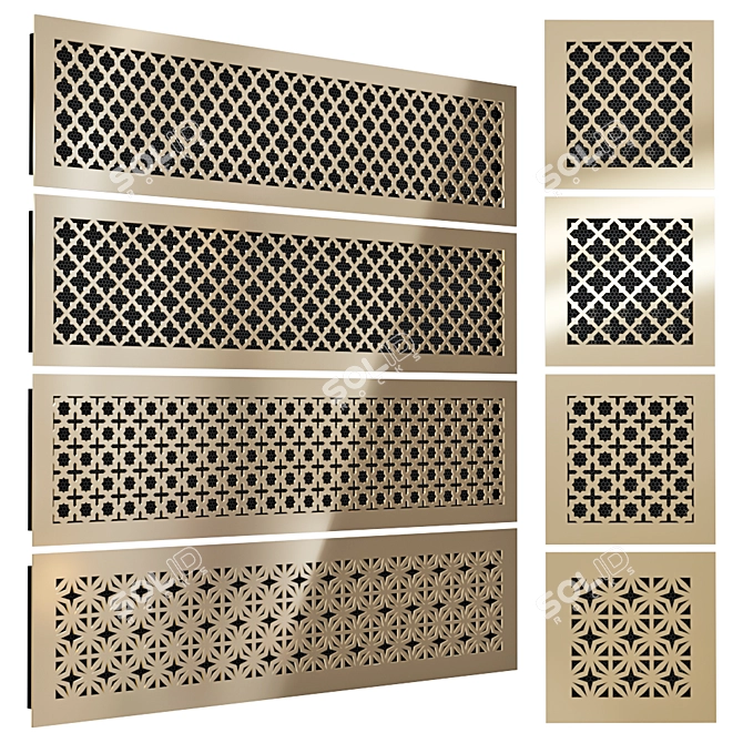 Versatile Ventilation Grill Set 3D model image 1