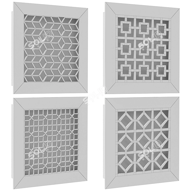 Versatile Ventilation Grill Set 3D model image 3