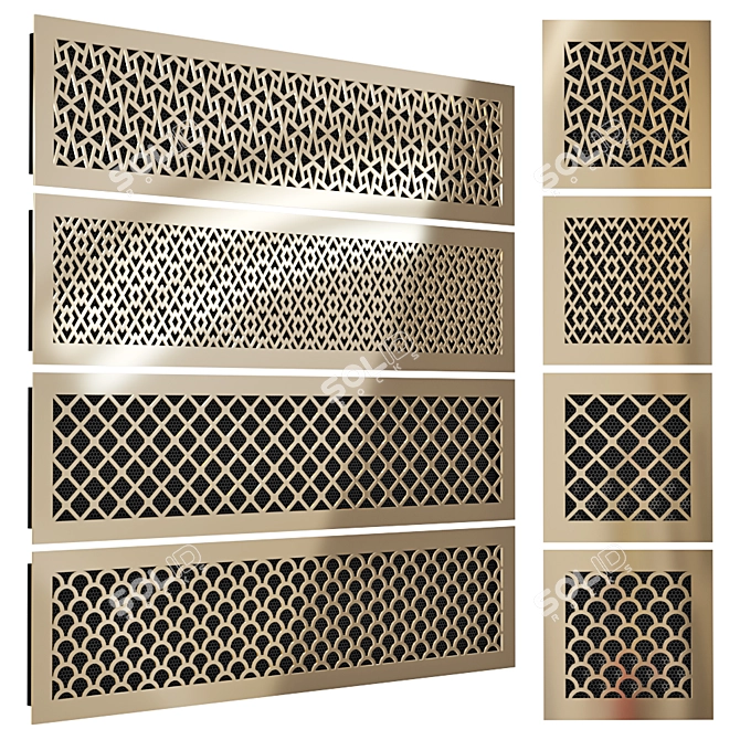 Versatile Ventilation Grill Set 3D model image 1