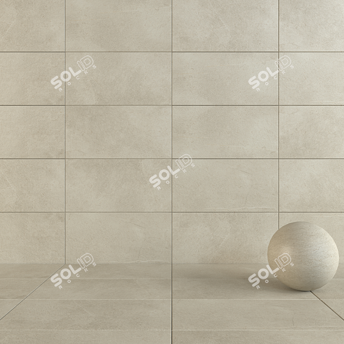 Val Di Susa Beige Rock: Premium 60x120 Set 3D model image 1